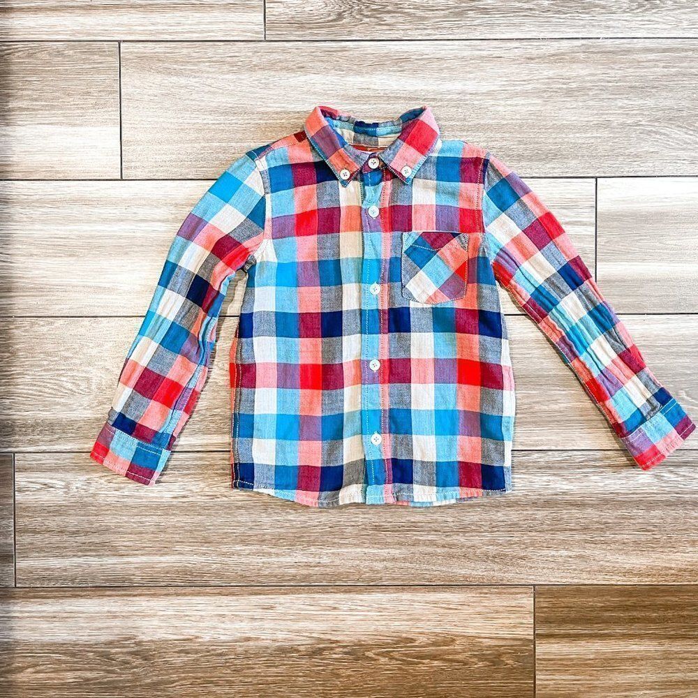Peek Kids Buffalo Plaid Button Down, Size 2-3Y